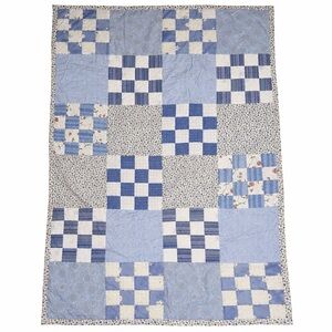 Vintage Farmhouse Handmade Patchwork Lap Quilt #0201266
